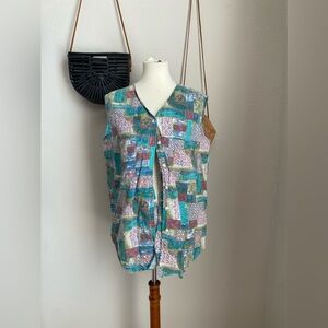 Vintage Arizona Western Aztec Tribal Vest, Size Medium